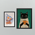 Conjunto de Cuadros Gato y Mandarina