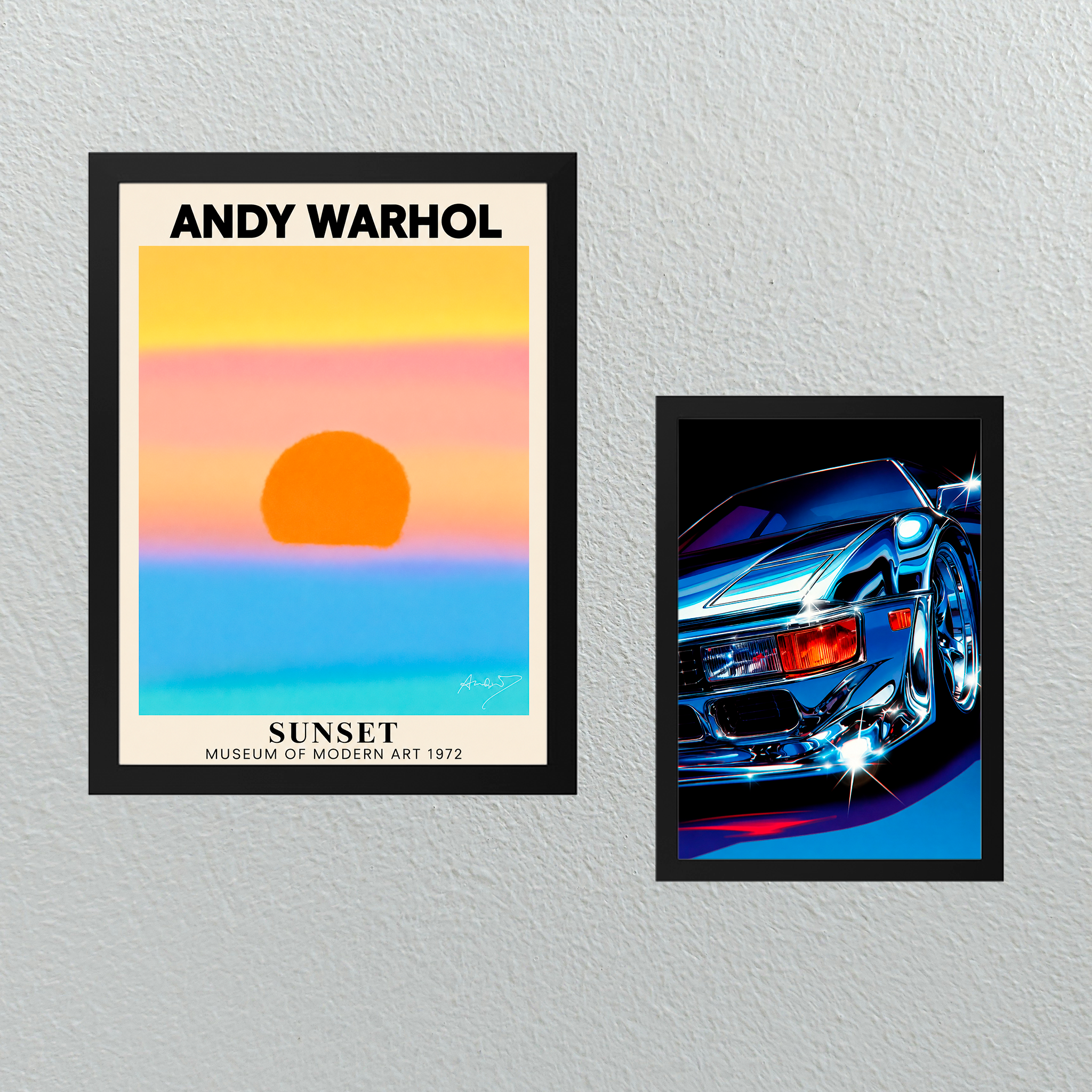 Set de Cuadros Sunset Warhol y Cromo