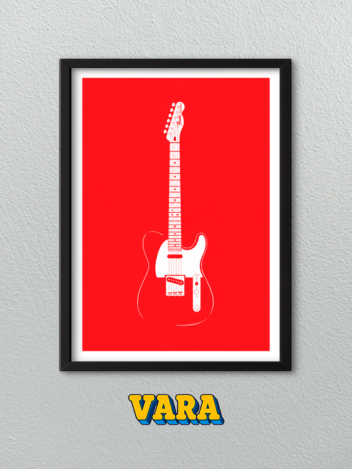 Cuadro Guitarra Fender Ilustración