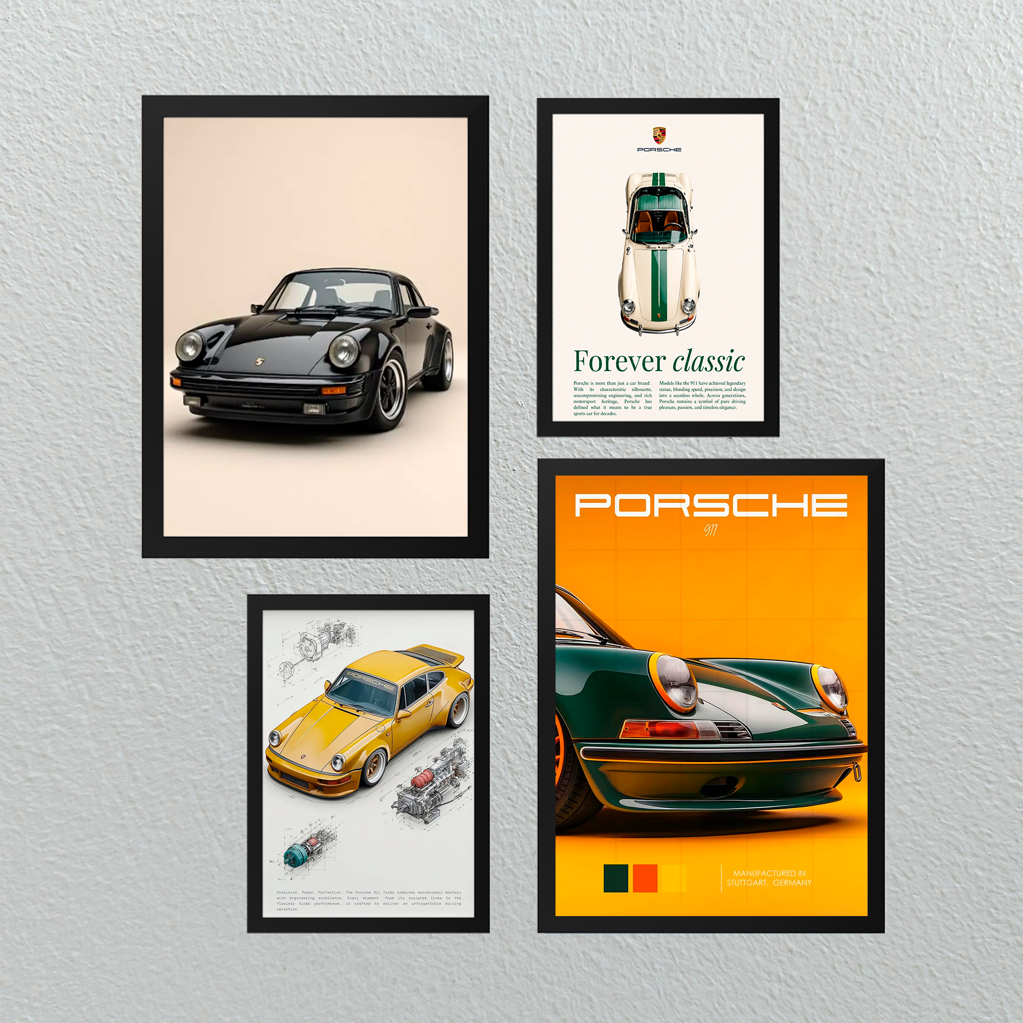 Composición Porsche 4 Cuadros