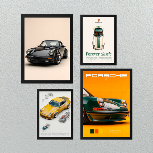 Composición Porsche 4 Cuadros