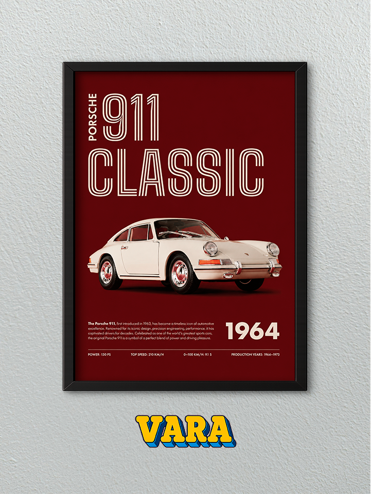 Cuadro Ilustración Porsche 911 1964
