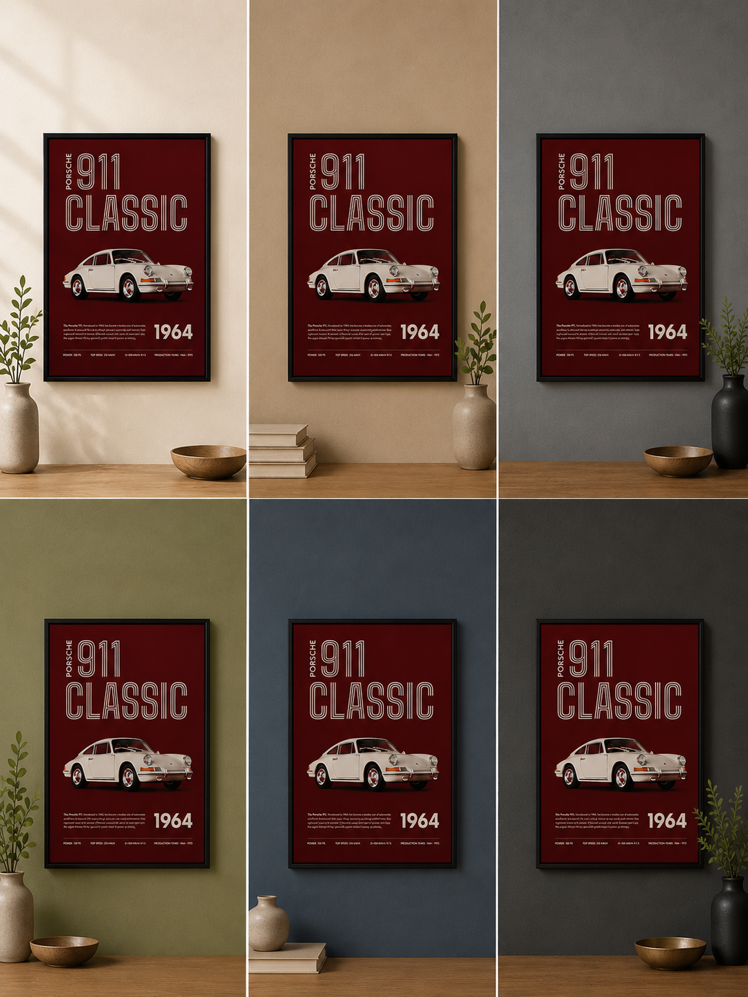 Cuadro Ilustración Porsche 911 1964