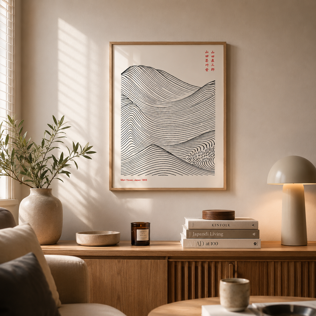 Cuadro Olas Japonesas Ilustración