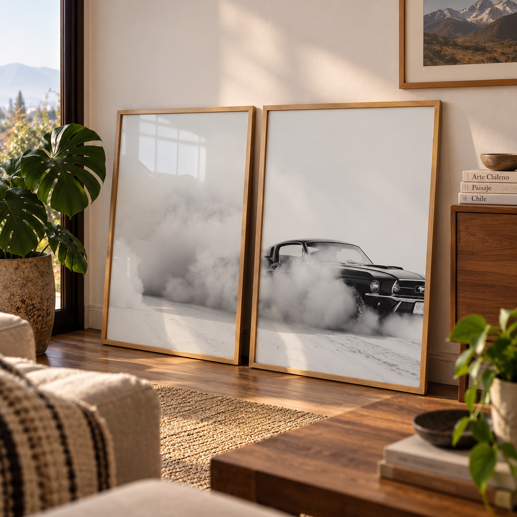 Mustang Clásico – Díptico en Blanco y Negro
