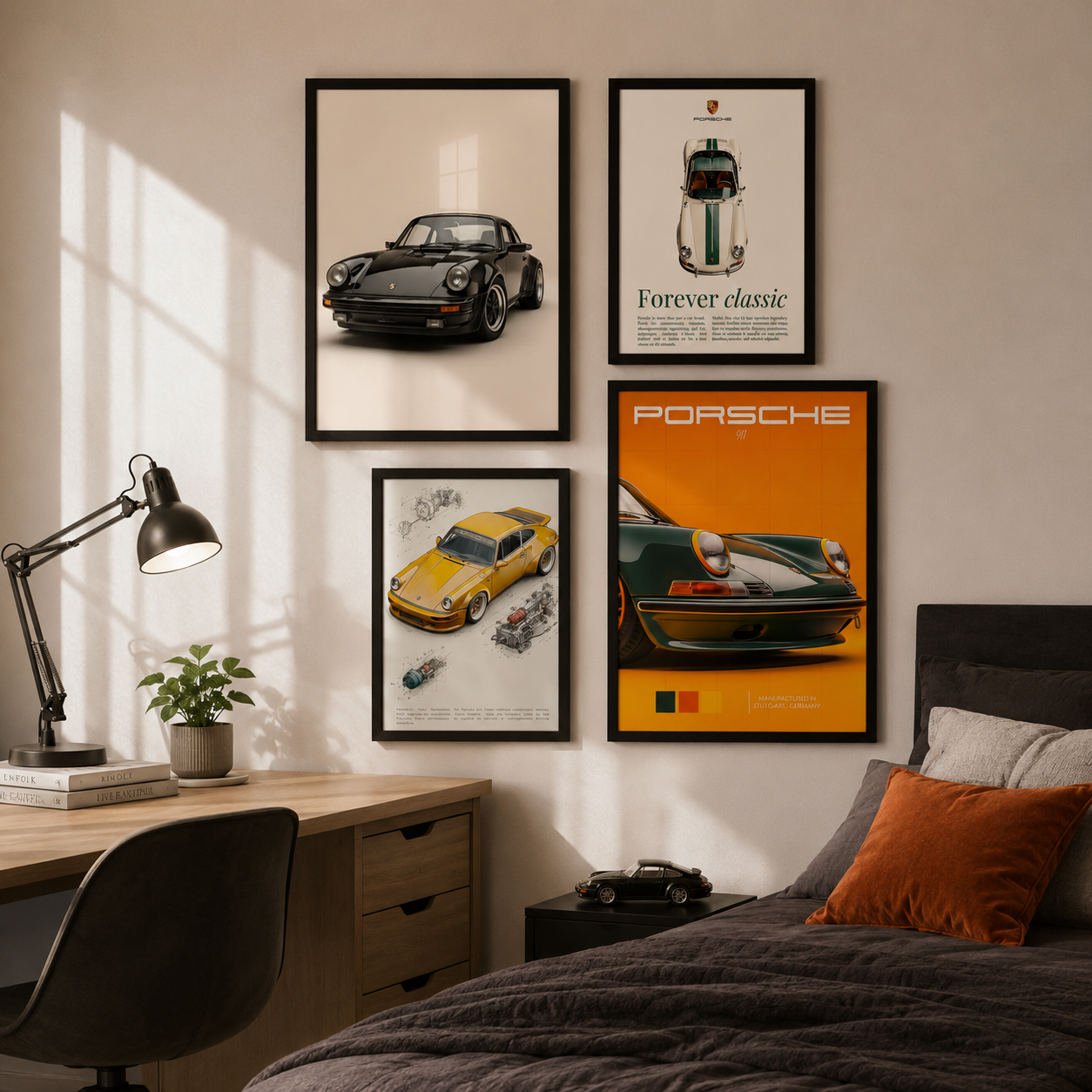 Composición Porsche 4 Cuadros