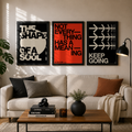 Conjunto 3 Cuadros Red and Black