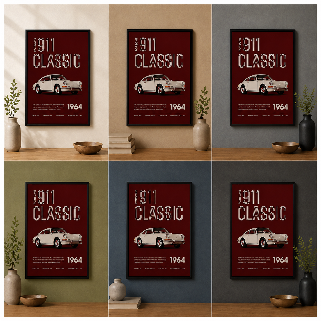 Cuadro Ilustración Porsche 911 1964