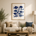 Cuadro Peces Azul Ilustración