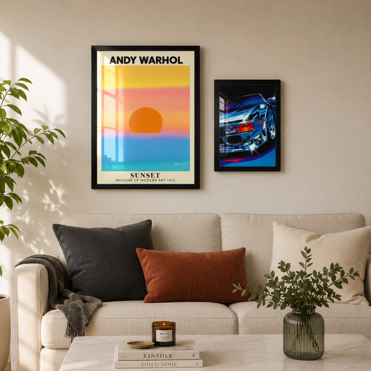 Set de Cuadros Sunset Warhol y Cromo