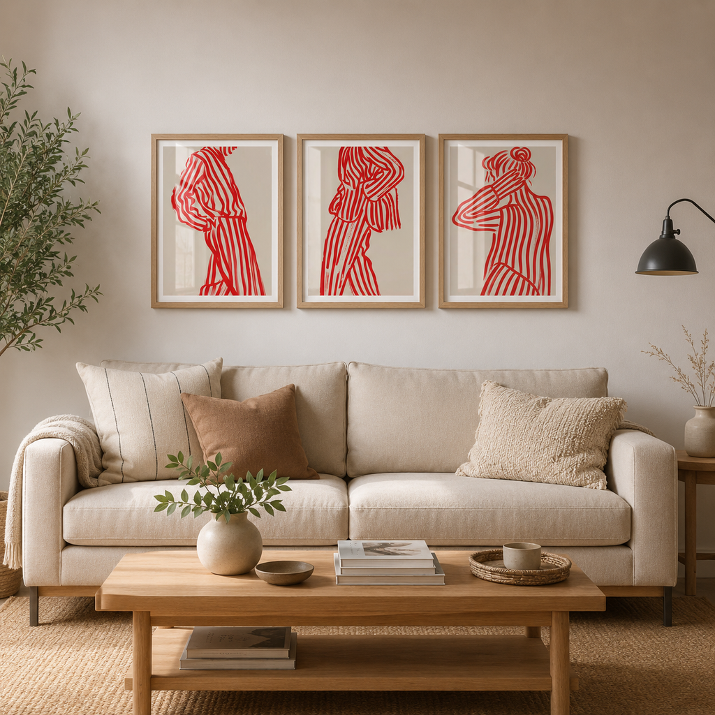 Conjunto Lineas Rojas Ilustración