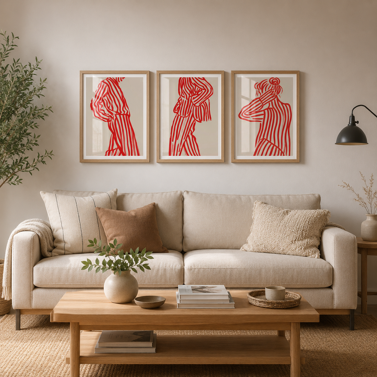 Conjunto Lineas Rojas Ilustración