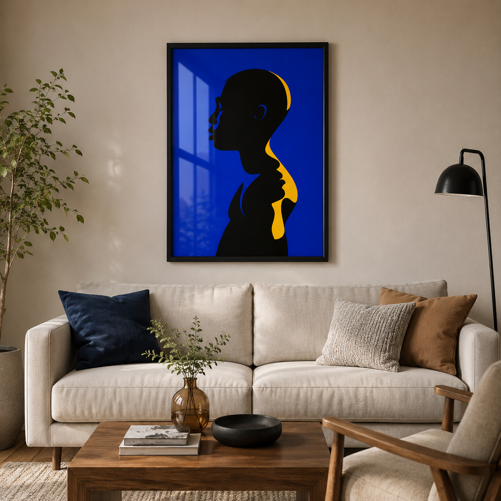 Silueta Azul Ilustración