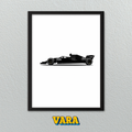 Cuadro Ilustración Formula 1 Blanco y Negro Minimalista