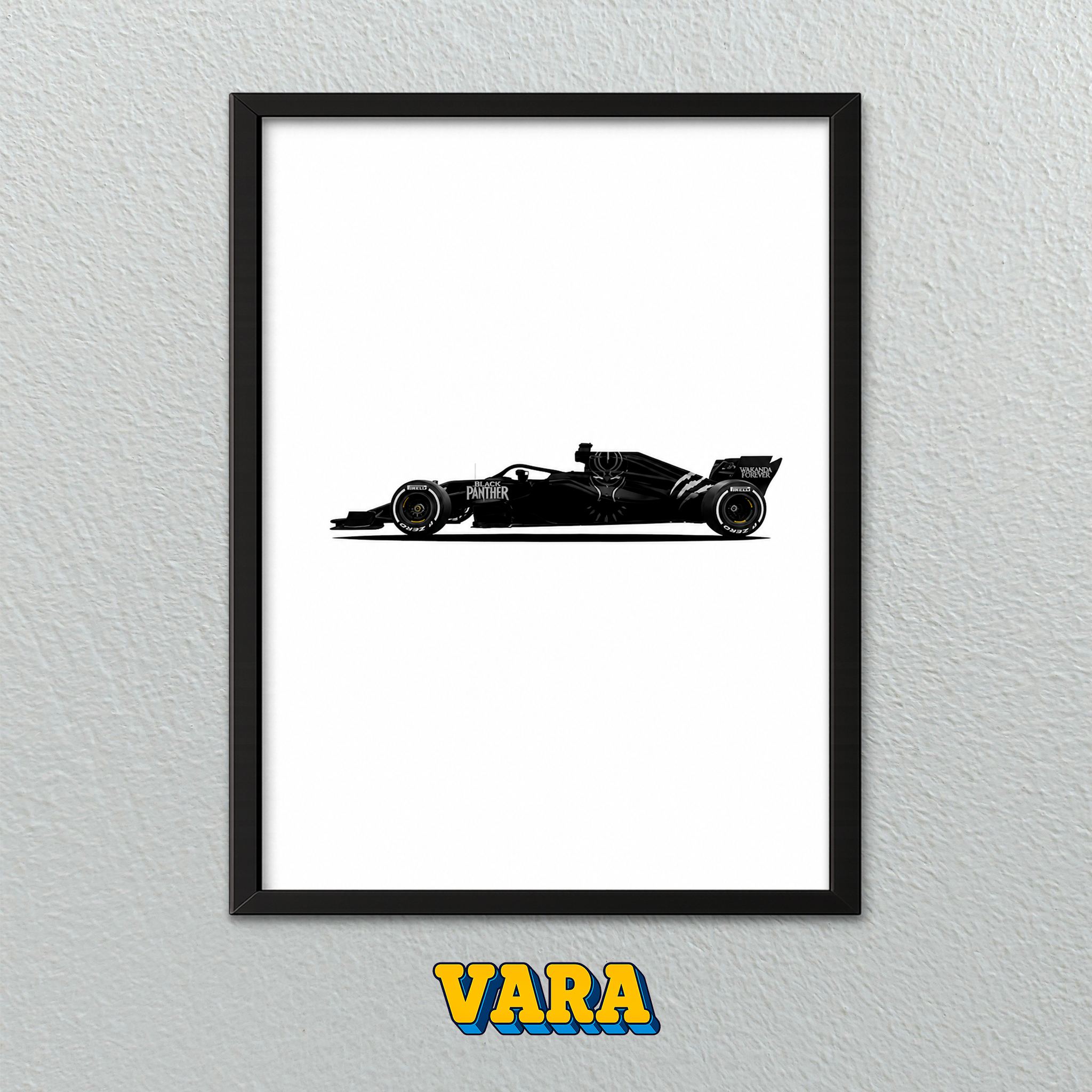Cuadro Ilustración Formula 1 Blanco y Negro Minimalista