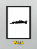 Cuadro Ilustración Formula 1 Blanco y Negro Minimalista