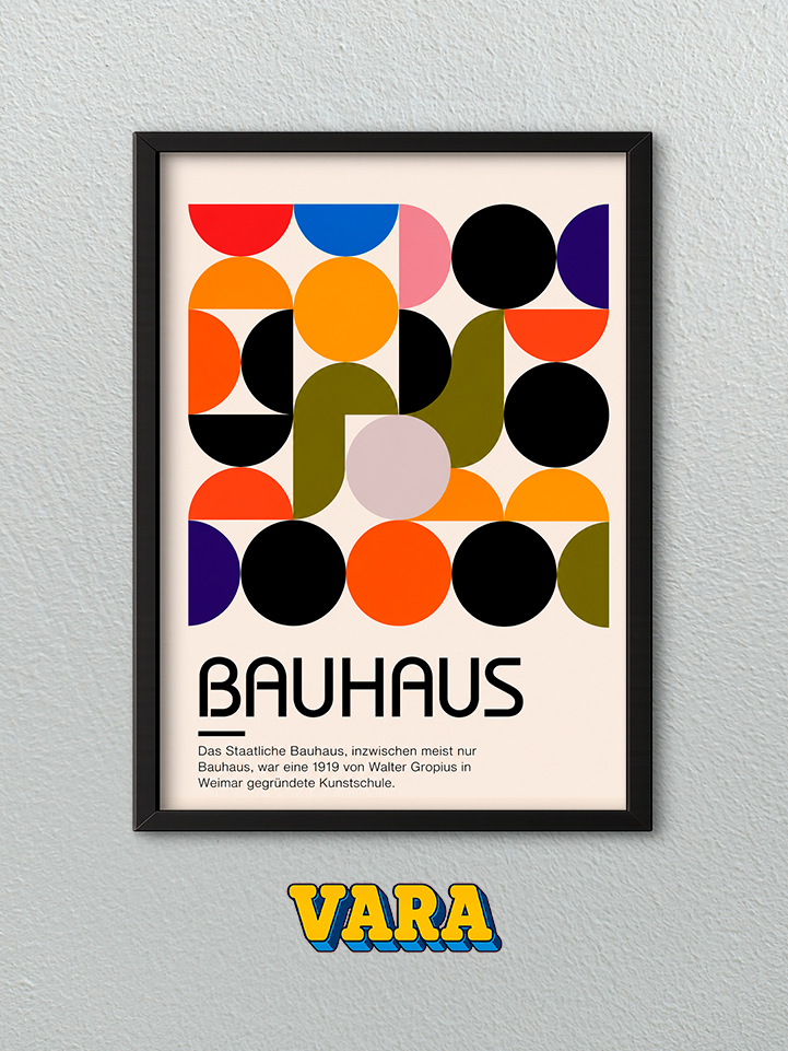 Cuadro Bauhaus Geometria Color Ilustración