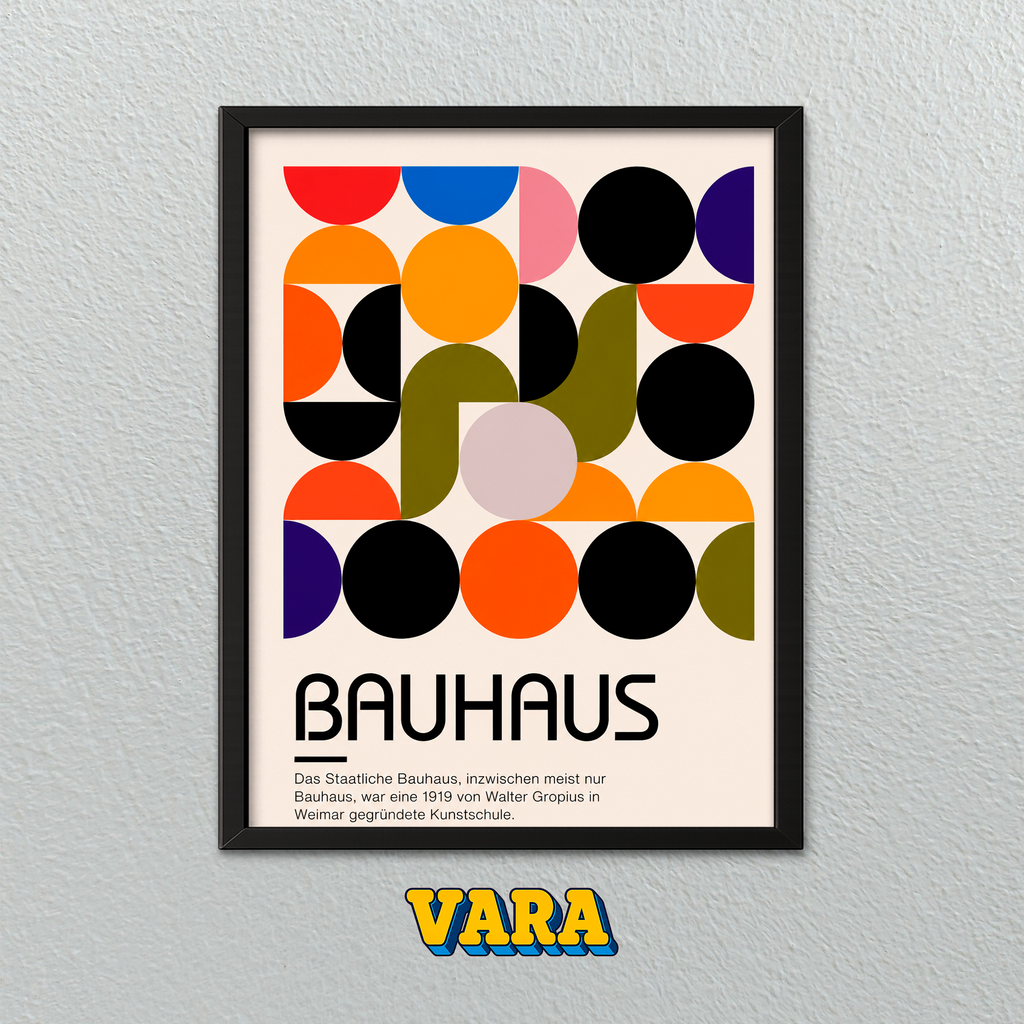 Cuadro Bauhaus Geometria Color Ilustración