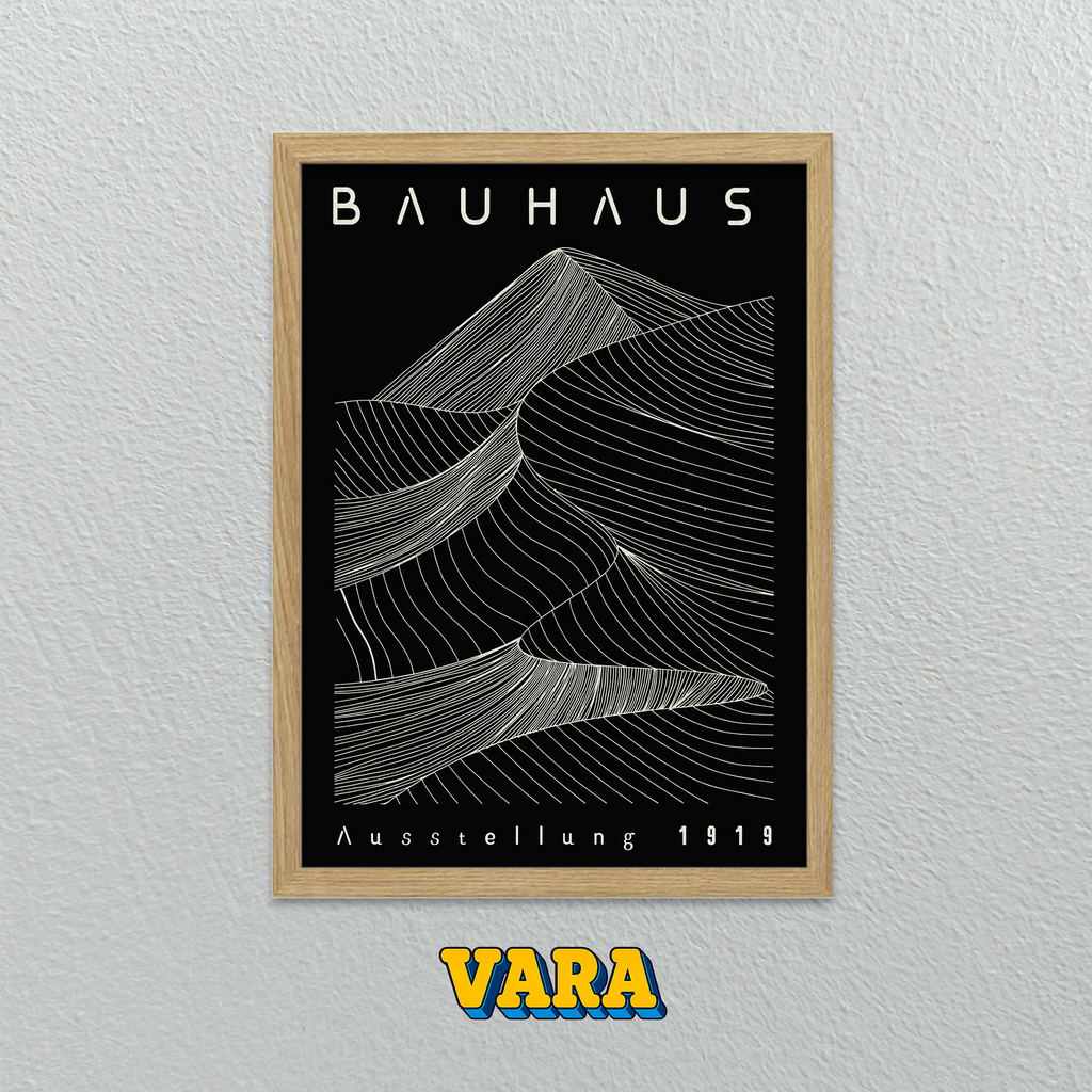 Cuadro Bauhaus Montaña Negro