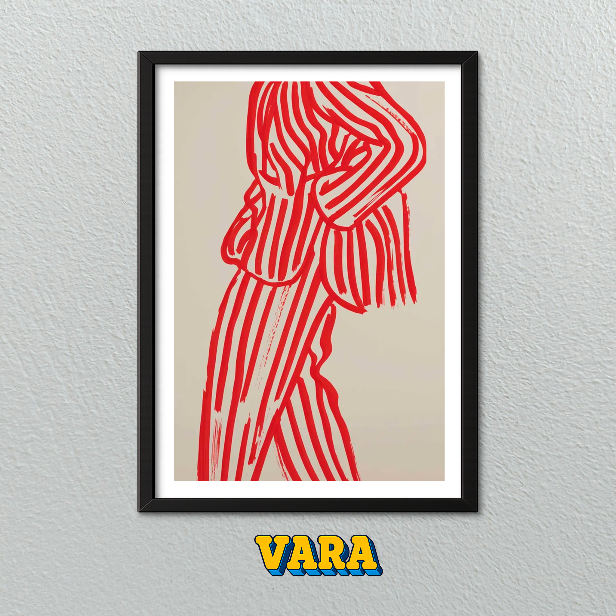 Cuadro Caminante Rojo Ilustración