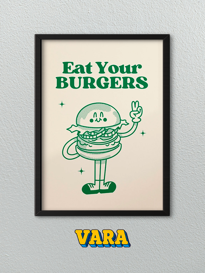 Cuadro Eat your Burgers Ilustración