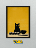 Cuadro Gato Sushi Ilustración
