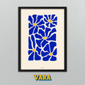 Cuadro Flores Azules Ilustración