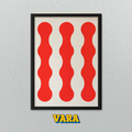 Cuadro Lineas Curvas Rojas