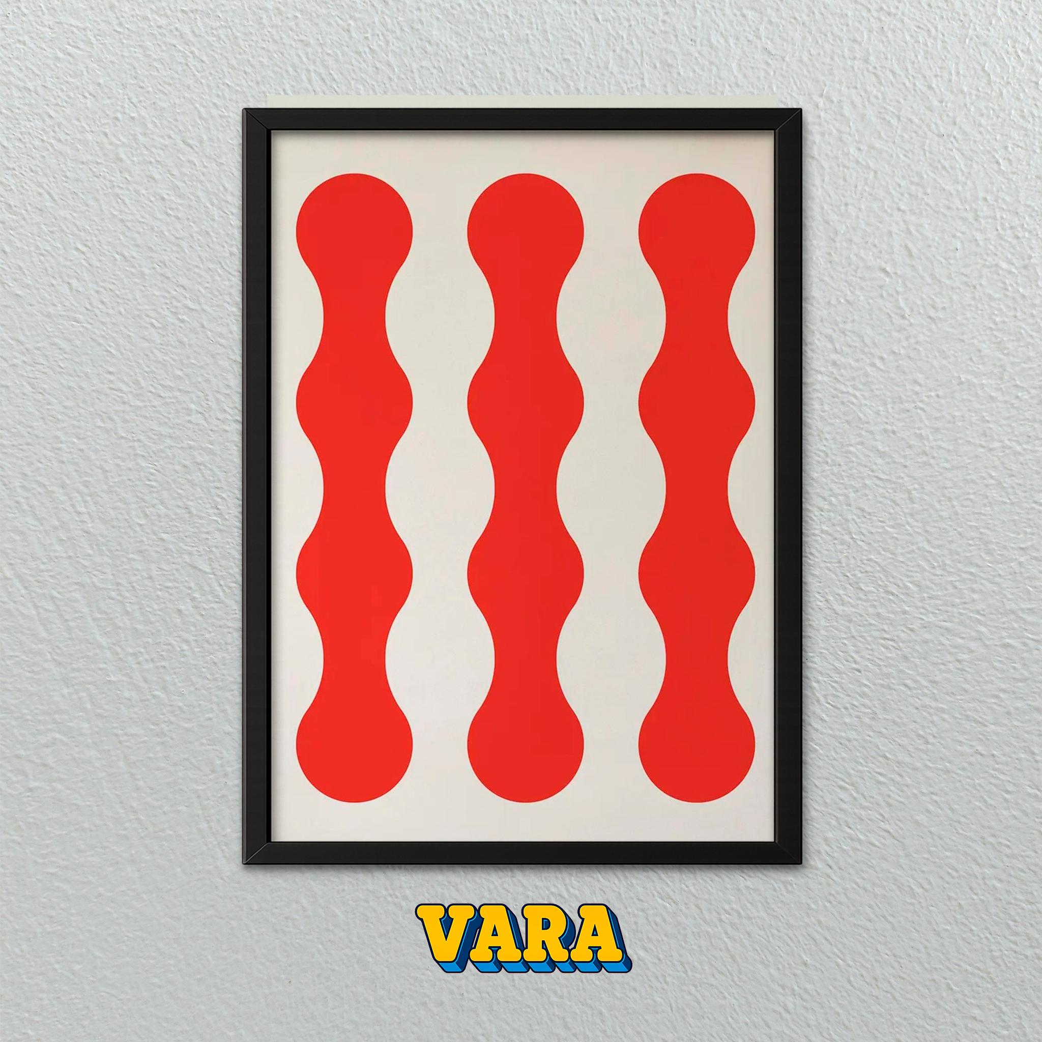 Cuadro Lineas Curvas Rojas