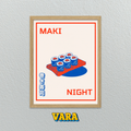 Cuadro Ilustración Maki Night