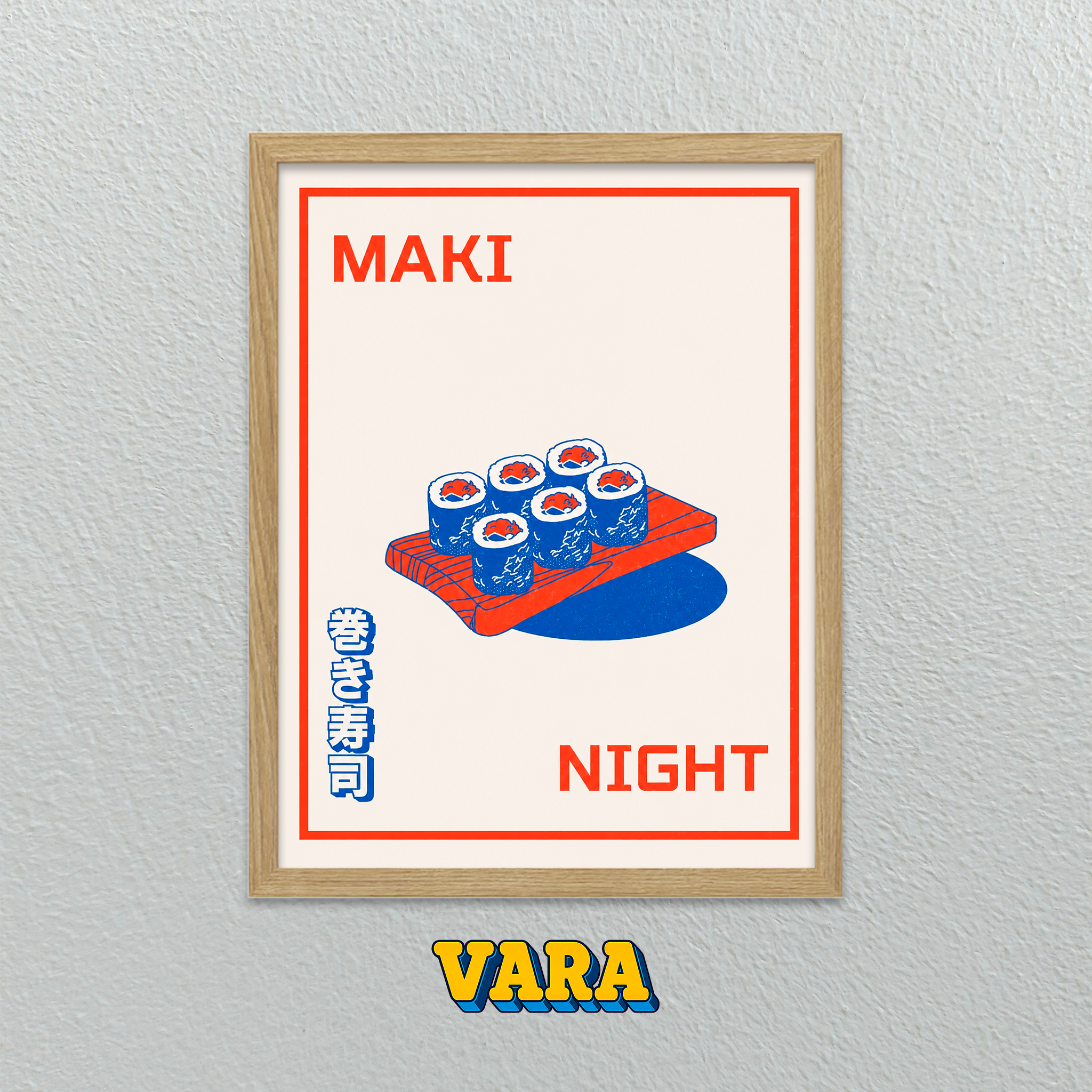 Cuadro Ilustración Maki Night