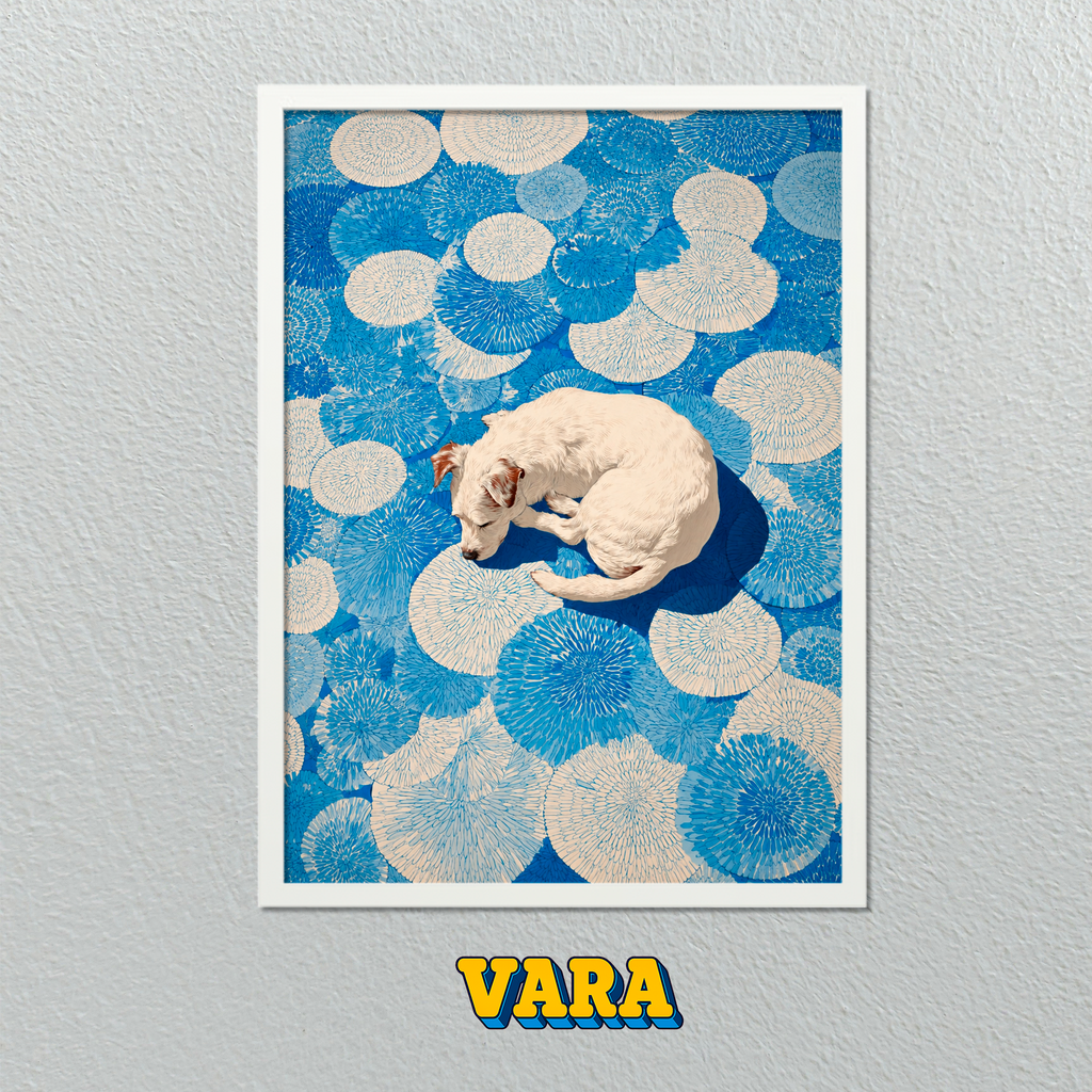 Cuadro Perro Durmiendo Ilustración