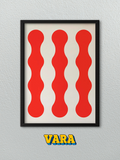 Cuadro Lineas Curvas Rojas